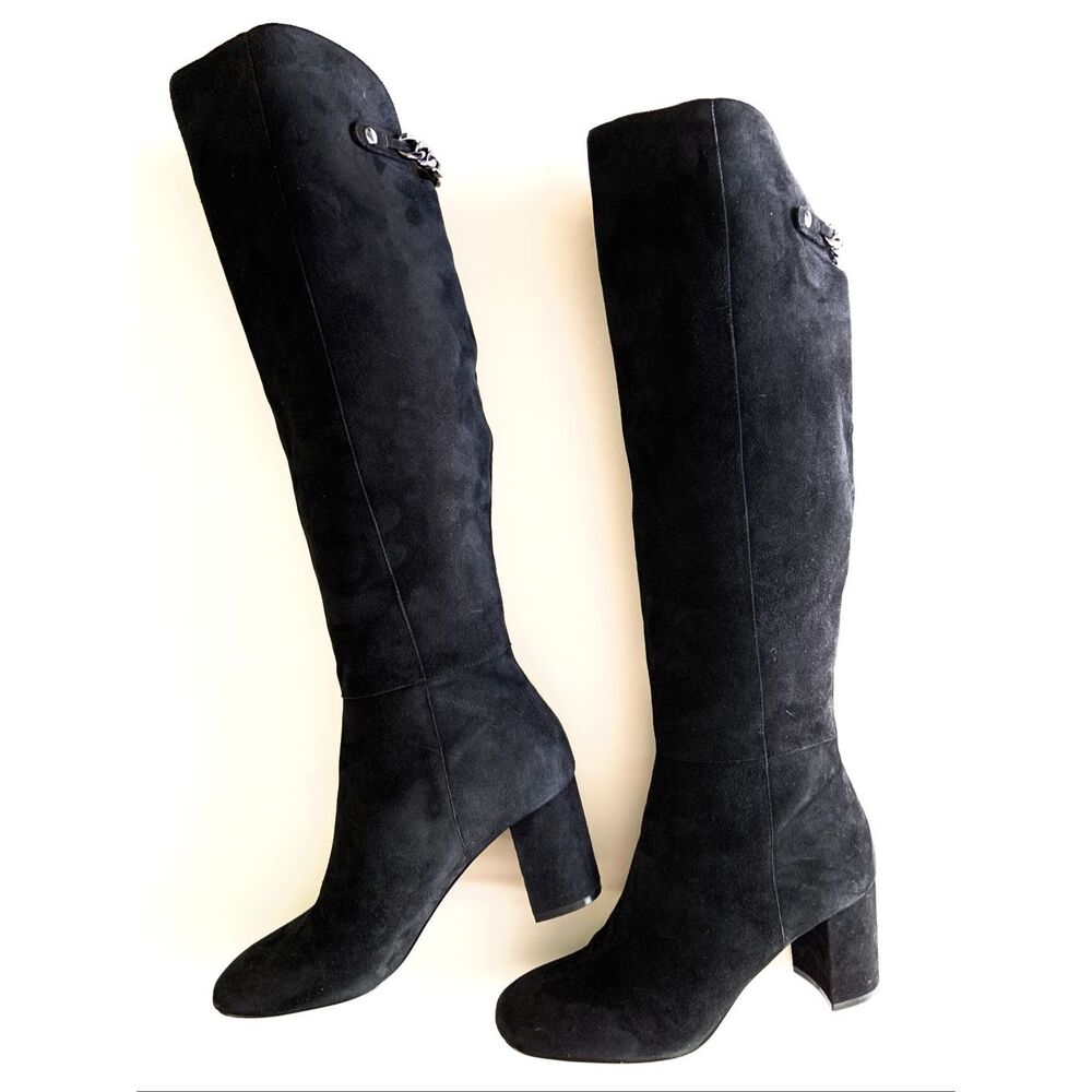 WHBM Block Heel Suede OTK Boots (Sz 9)